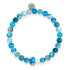 Hellblauer Achat | 925er Sterlingsilber | Glühwürmchen-Glaspilz-Edelsteinarmband
